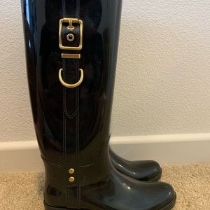 Coach rubber rain boots size 7